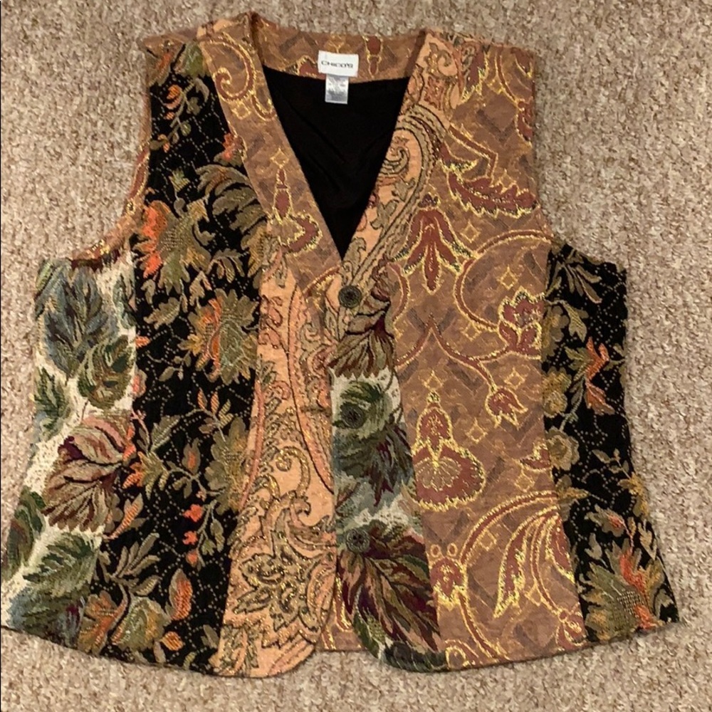 Women’s Chico’s Gold and Brown Vest